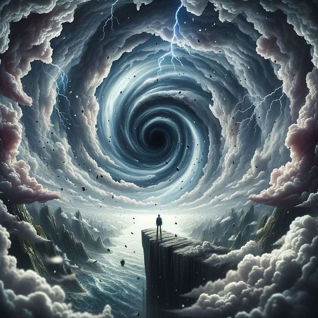 a representation of anxiety, digital art, depth effects